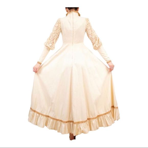 GUNNE Sax 1970s Vintage Zip Sleeves Dress - Picture 6 of 14